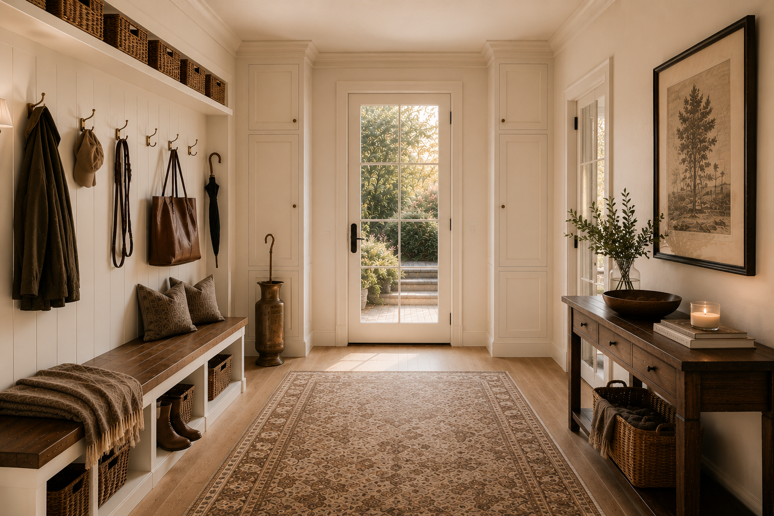 A sunlit entry hall